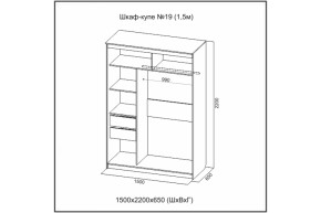 Шкаф-купе №19 (1.5м) Инфинити Анкор (sv) в Купино - kypino.mebelnovo.ru | фото